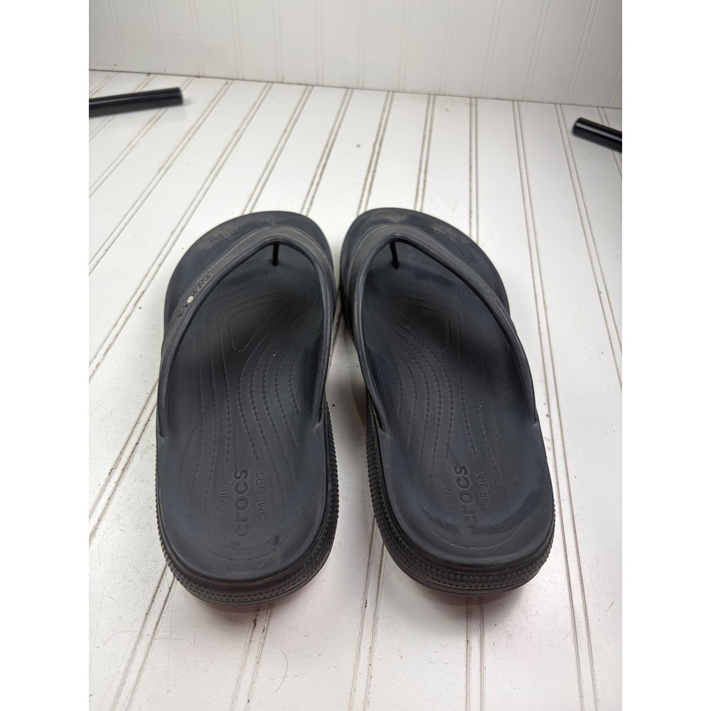 Crocs Black Comfort Thong Flip Flop's Men's Size 11 - Picture 10 of 10